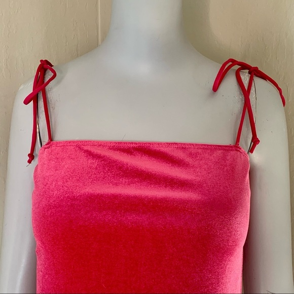 NWT MOTEL Verso Velvet Pink Stretch Mini Dress Fuchsia Bodycon Size M - Picture 11 of 16